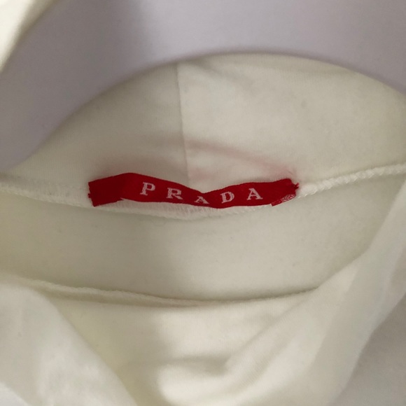 Prada High Neck White Long Sleeve Shirt - Picture 4 of 8